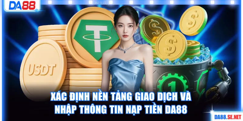 Xác định nền tảng giao dịch và nhập thông tin nạp tiền DA88